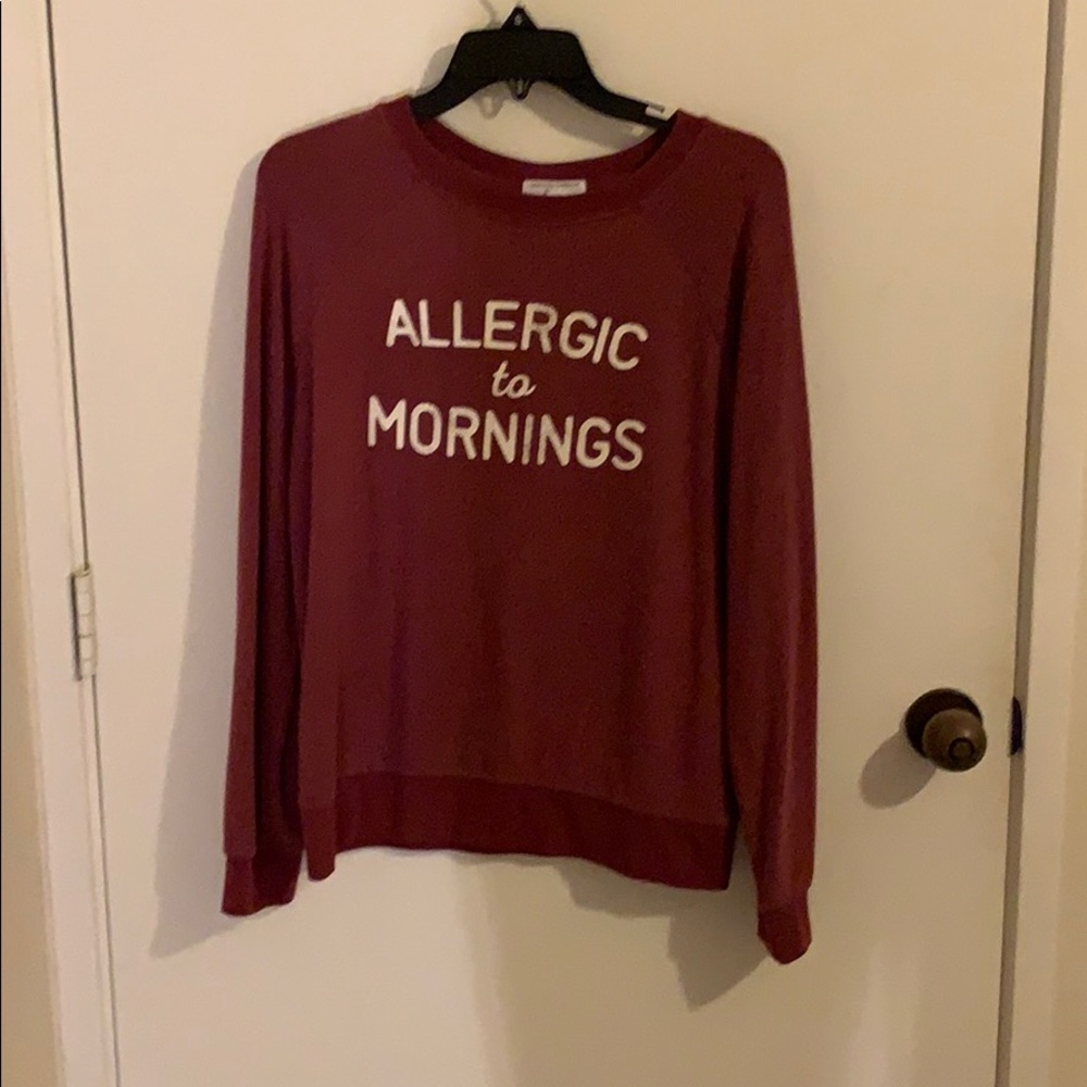 Burgundy “ allergic to mornings” sweatshirt